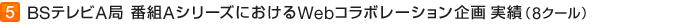 BSテレビA局 番組AシリーズにおけるWebコラボレーション企画 実績（8クール）